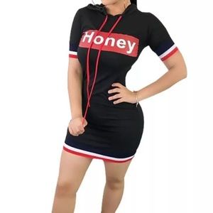 *** NEW *** Hooded Honey Short Sleeve Mini Dress